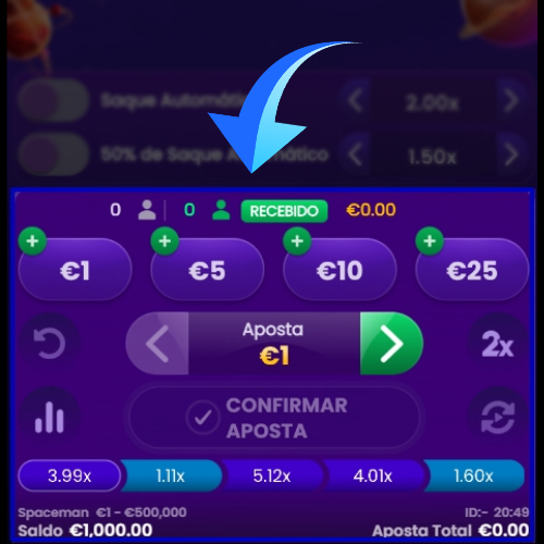 Vamos nos familiarizar com os recursos do jogo Spaceman