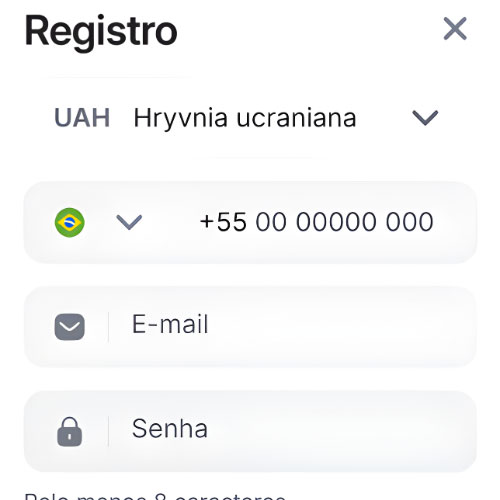 Instrução Insira as suas informações pessoais